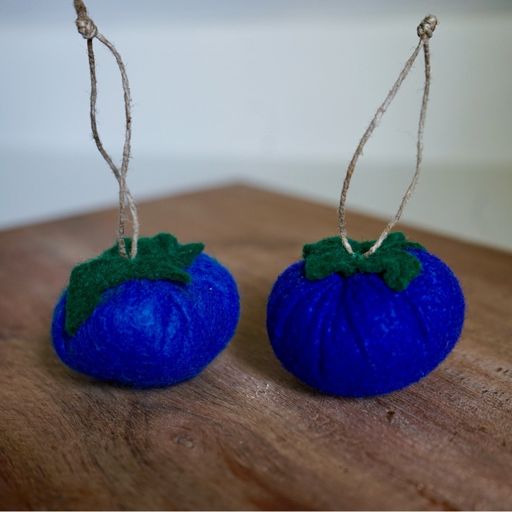 Hand Sewn Blueberry Ornament/Gift Topper